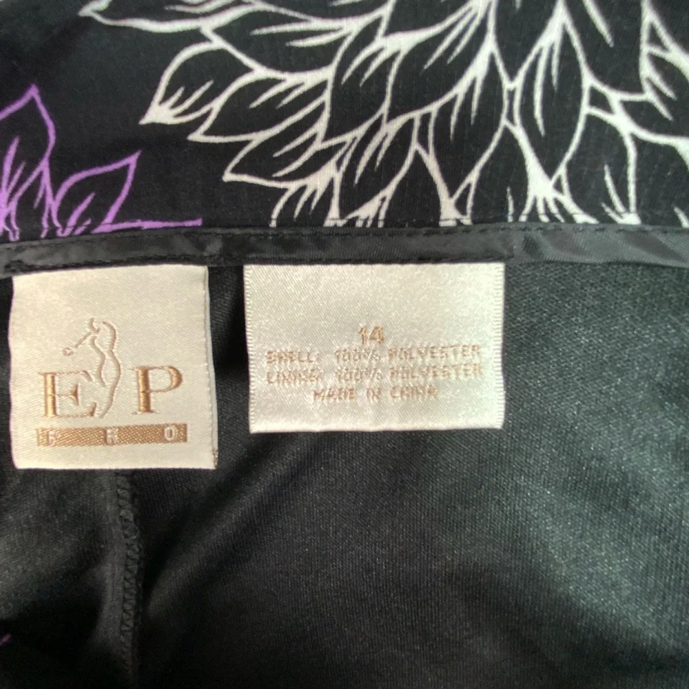 EP Pro Black and Purple Floral A-Line Skort Size 14 Golf Tennis Pickleball - Picture 3 of 10